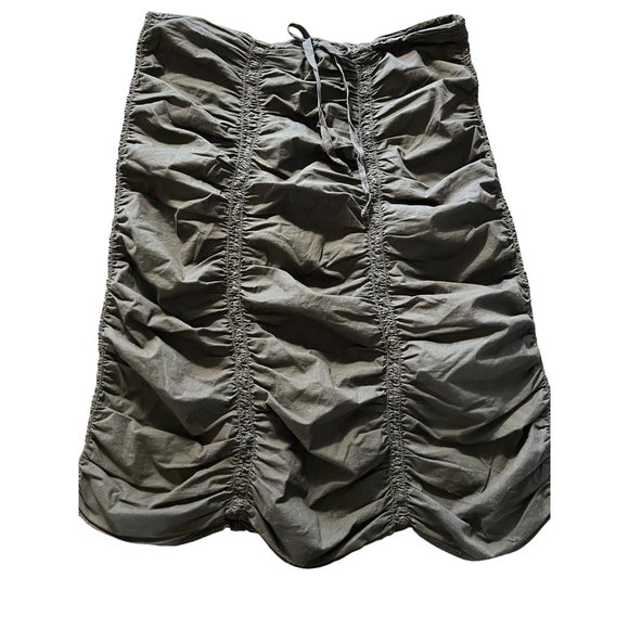 Black Gathered Bubble Skirt Goth Maxi Style Artsy Look Drawstring Closure - Picture 1 of 1
